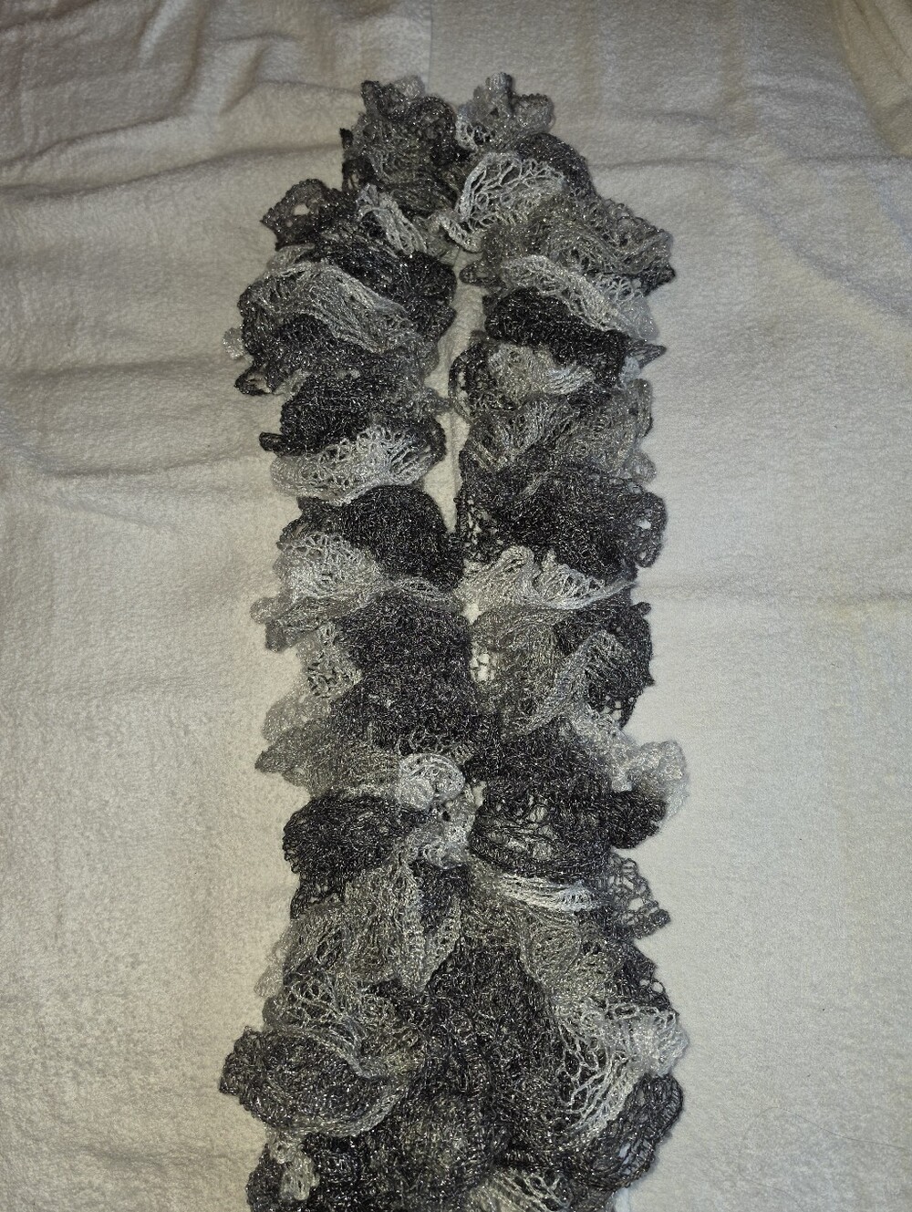 Source Unknown Gray Ruffle Knit Scarf - Picture 7 of 7
